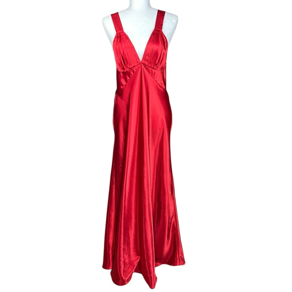 Frederick's Of Hollywood Vintage Red Maxi Slip Dress L Lingerie - Picture 2 of 13